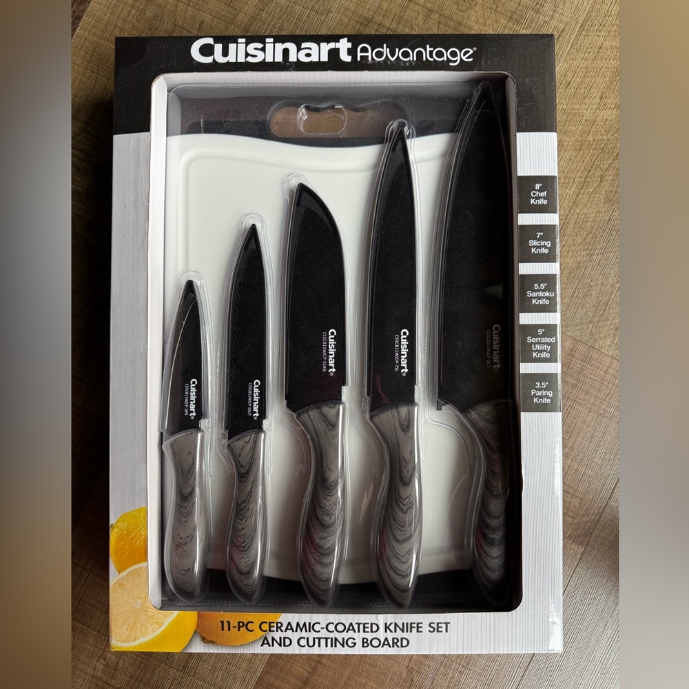 Cuisinart Black Kitchen Knife Set Sleek Design Essential Cutlery